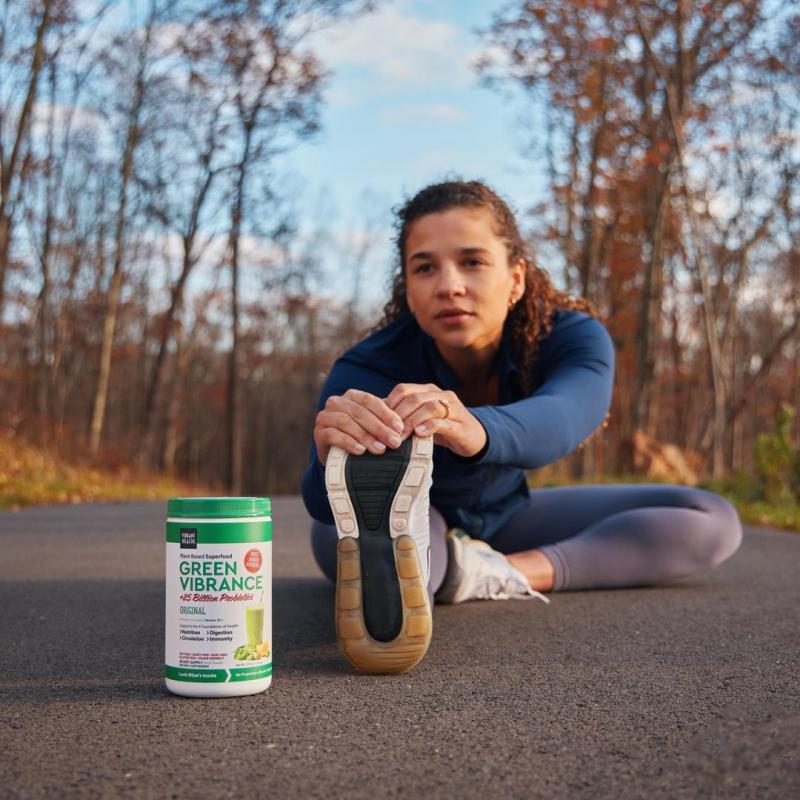 woman stretching her leg