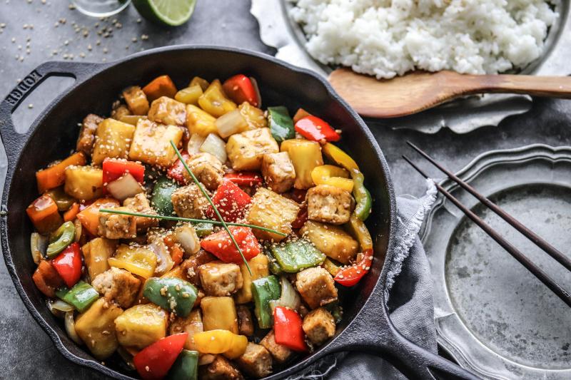 Asian Style Sweet Sour Pineapple Tofu
