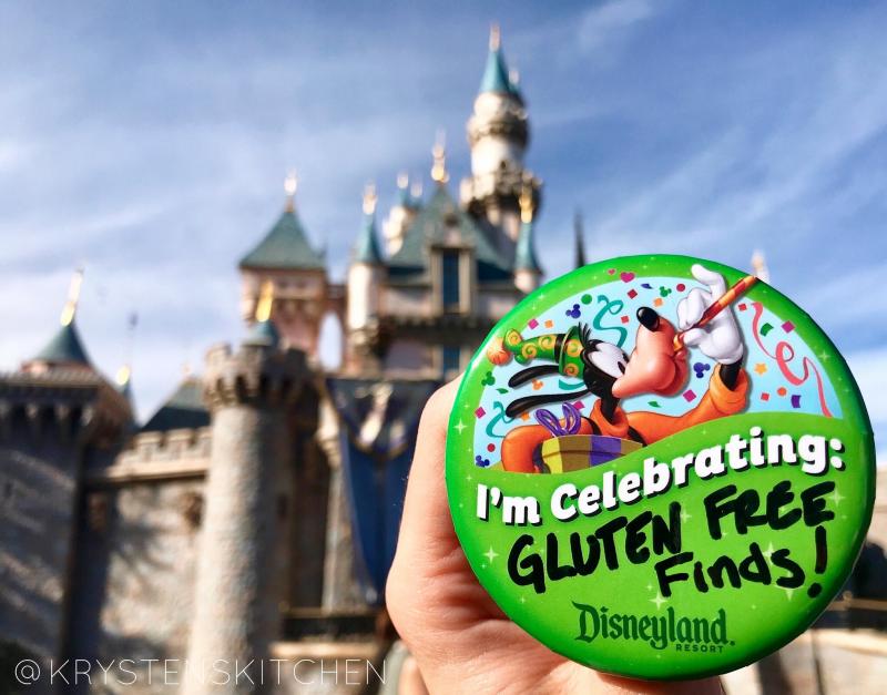 Disneyland badge I'm celebrating gluten free finds
