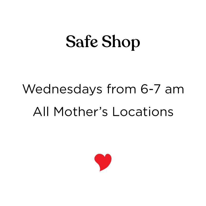 Senior Hour Safe Shop Wednesdays from 6-7am