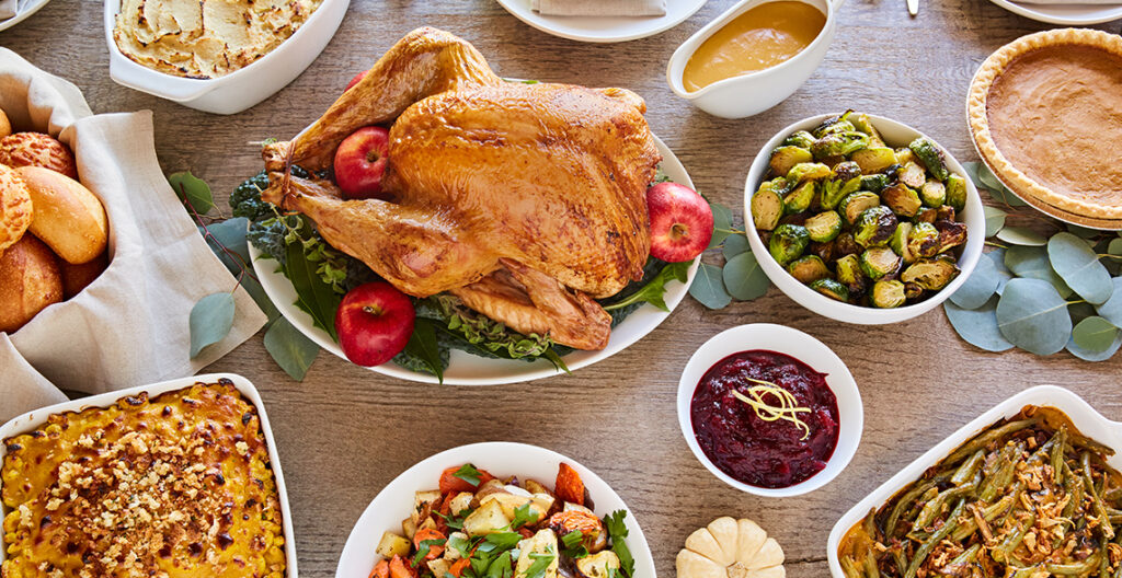 Thanksgiving Table with food on it