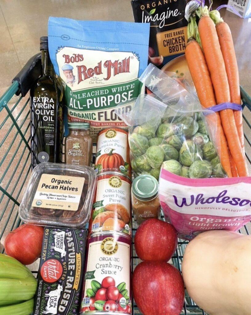 image of cart full of groceries